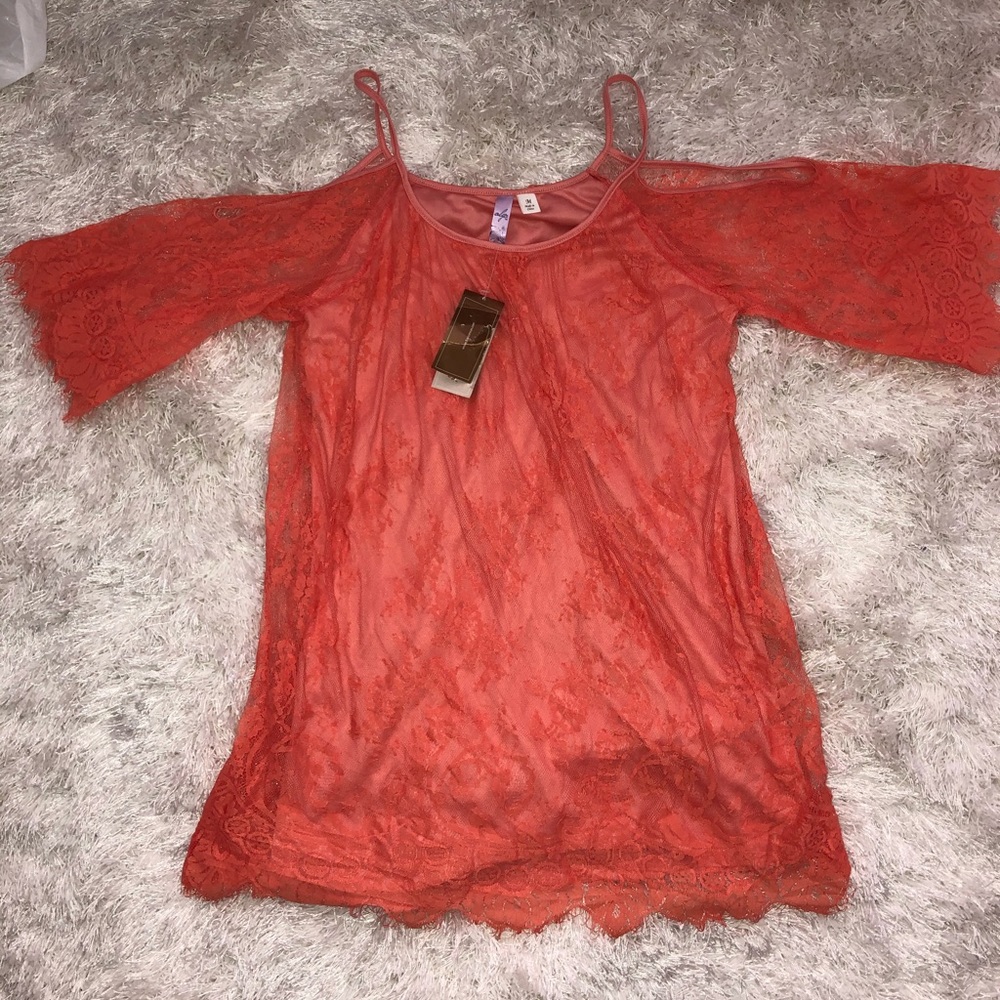Orangey-coral dress